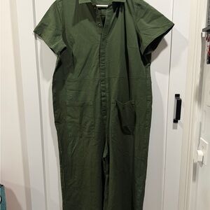 Kate Stretch Cotton Twill Jumpsuit Universal Standard Dark Olive Green Medium W